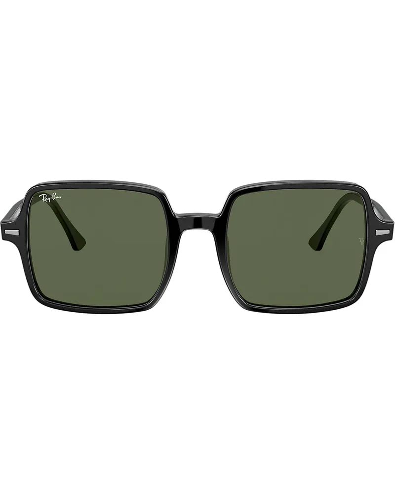 Ray Ban Eckige Oversized-Sonnenbrille - Schwarz Schwarz