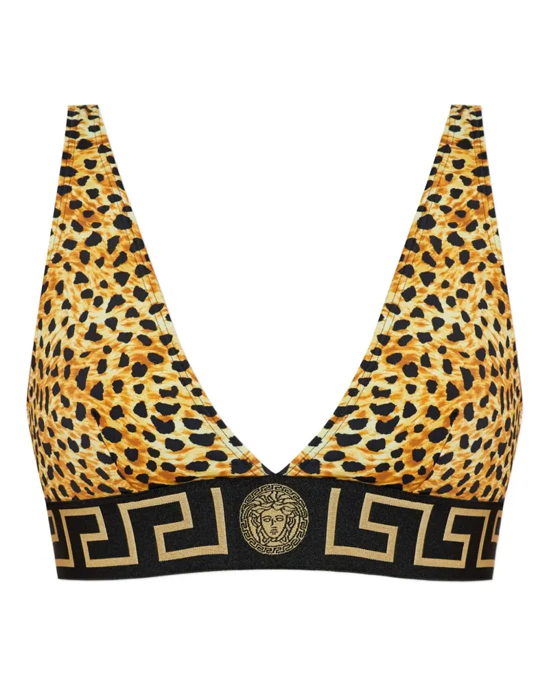 Versace Bikinioberteil mit Leoparden-Print - Braun Braun