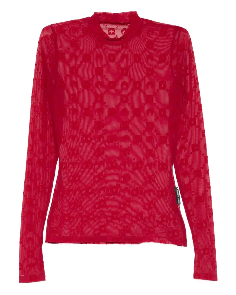 Marine Serre Oberteil mit langen Ärmeln - Rot Rot