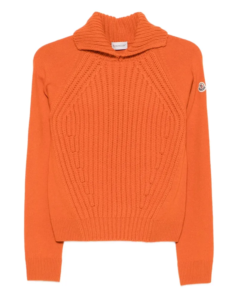 Moncler Rollkragenpullover mit Zopfmuster - Orange Orange