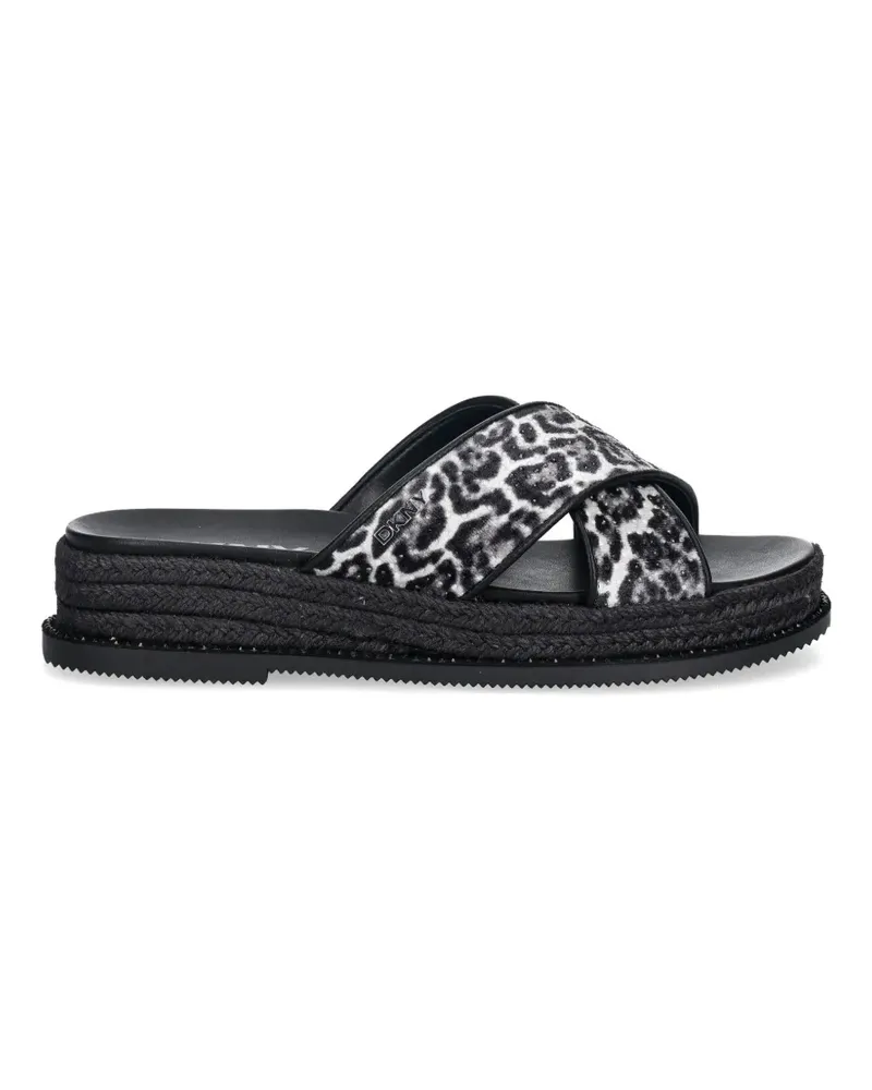 DKNY Berries Pantoletten mit Leoparden-Print - Schwarz Schwarz