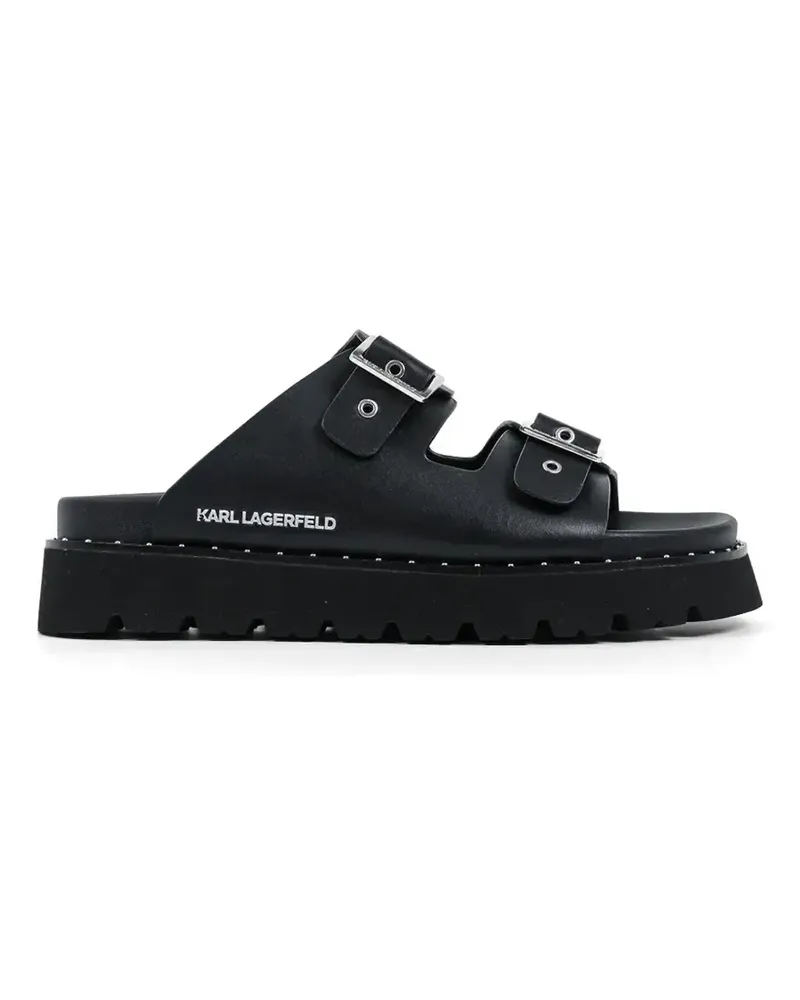 Karl Lagerfeld buckle-fastening platform slides - Schwarz Schwarz