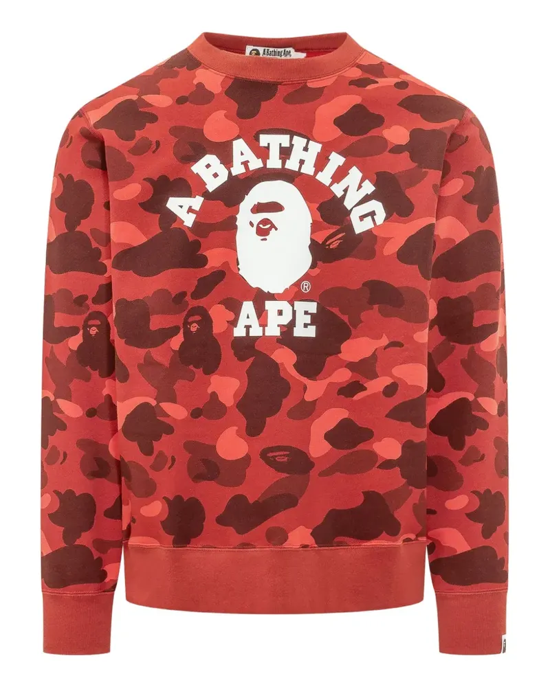 BAPE camouflage-print logo-print sweater - Rot Rot