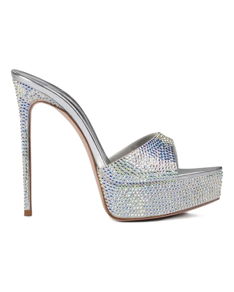 Le Silla Uma Plateau-Sandalen mit Kristallen - Silber Silber