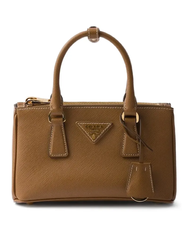 Prada Mini Galleria Tote Bag aus Saffiano-Leder - Braun Braun