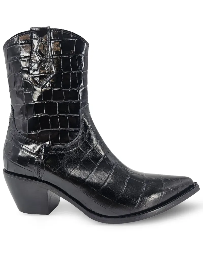 MADISON.MAISON Cowboystiefel mit spitzer Kappe 50mm - Schwarz Schwarz
