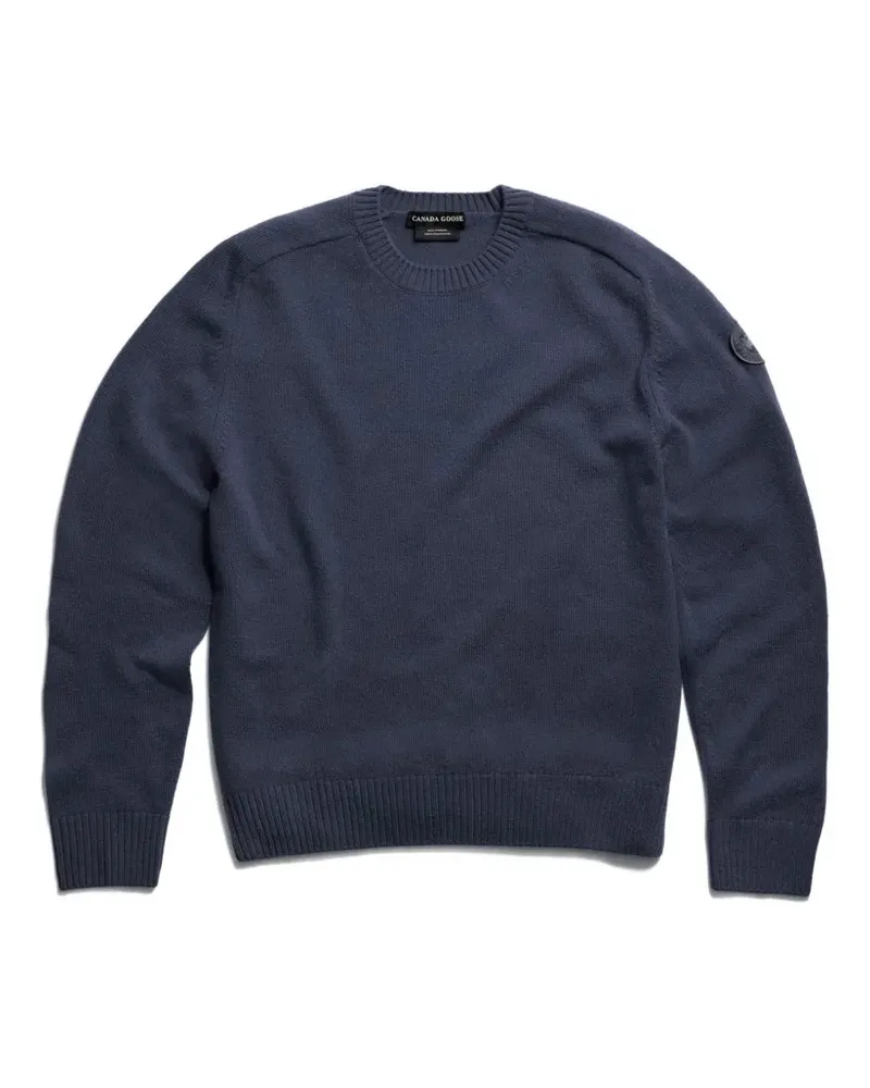 Canada Goose logo-patch merino sweater - Blau Blau