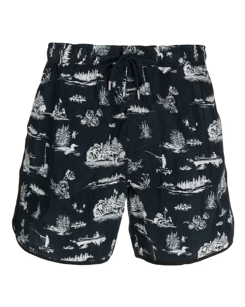 Woolrich Shorts mit grafischem Print - Blau Blau