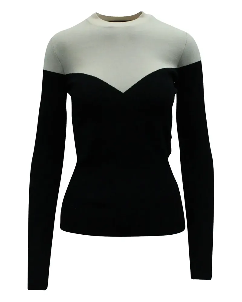 Paule Ka bi-colour ribbed top - Schwarz Schwarz