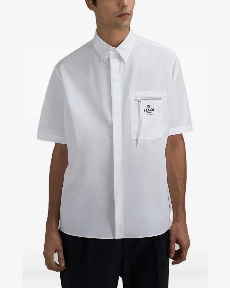 Fendi T-Shirt mit Reißverschlusstasche - Weiß Weiß
