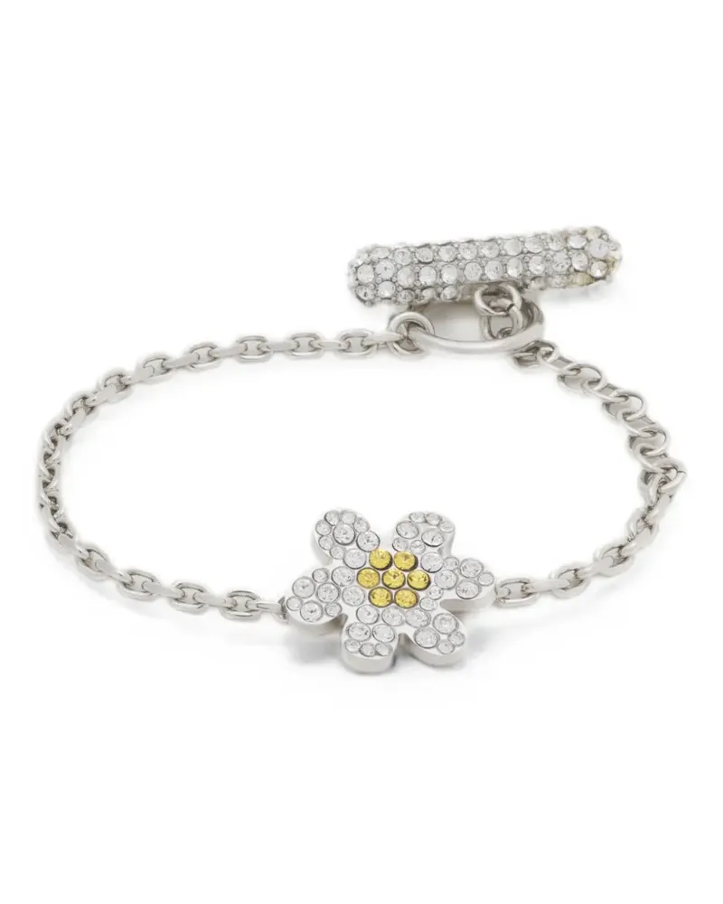 Marni yellow rhinestone daisy bracelet - Silber Silber