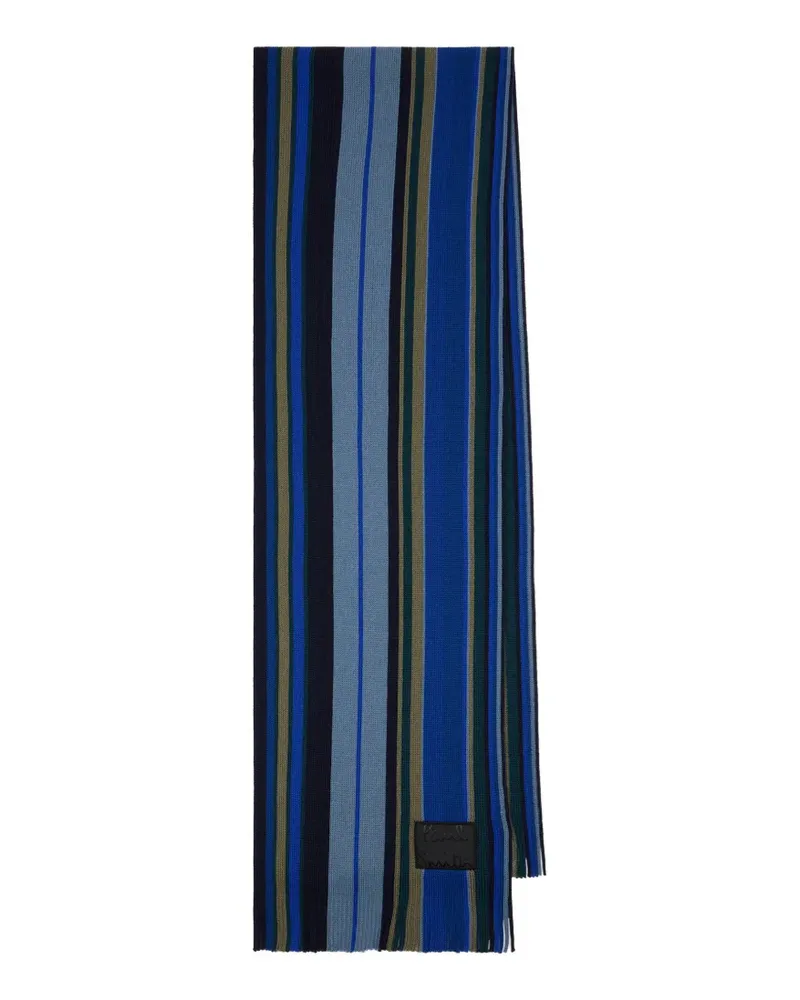 Paul Smith Schal mit verdrehten Streifen - Blau Blau