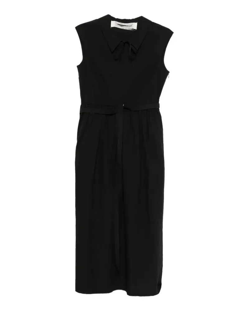 individual sentiments sleeveless belted midi dress - Schwarz Schwarz