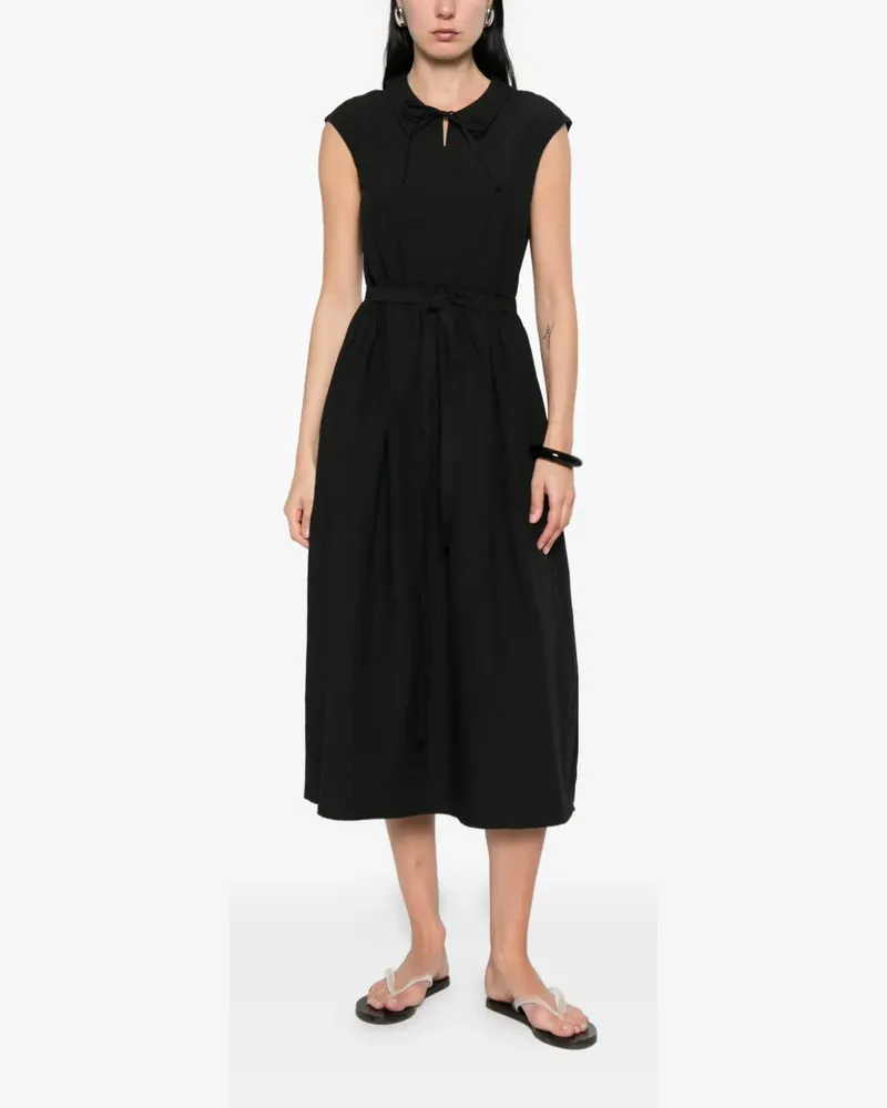 individual sentiments sleeveless belted midi dress - Schwarz Schwarz
