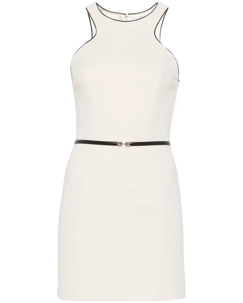 Elisabetta Franchi Kreppkleid mit Gürtel - Nude Nude
