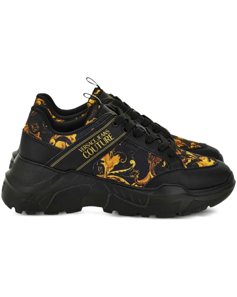 Versace Jeans Sneakers mit Watercolour Couture-Print - Schwarz Schwarz