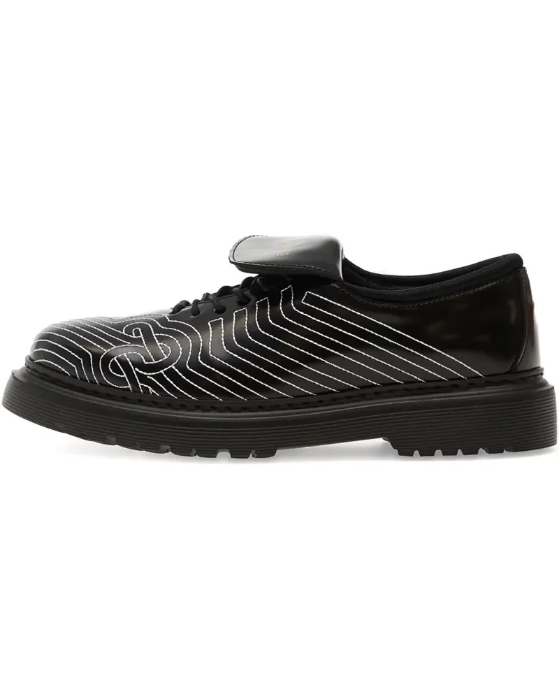 Filling Pieces topstitched derby shoes - Schwarz Schwarz