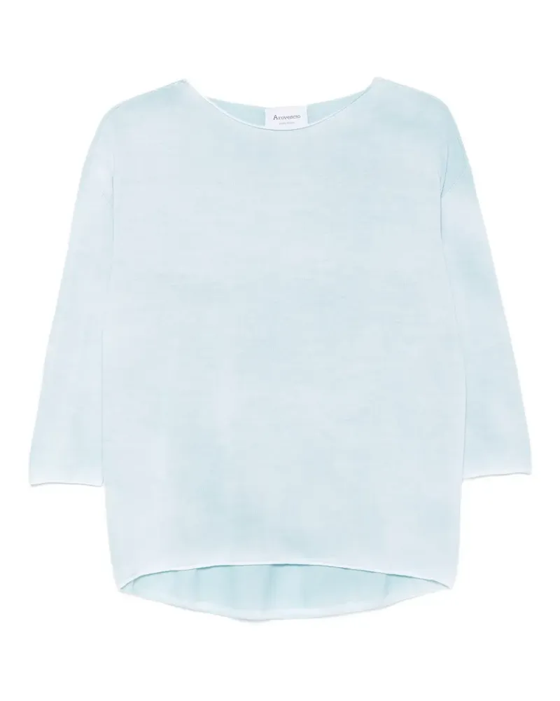 Arovescio boat-neck T-shirt - Blau Blau