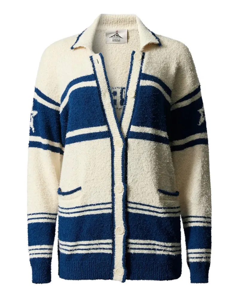 Perfect Moment Gestreifter Cardigan - Blau Blau