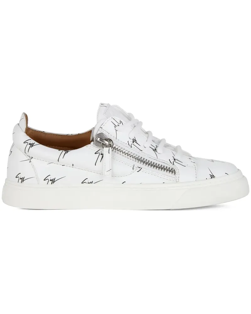 Giuseppe Zanotti Frankie Sneakers mit Logo-Print - Weiß Weiß