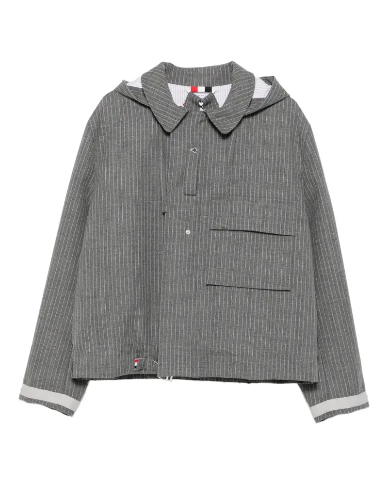Thom Browne Jacke mit Nadelstreifen - Grau Grau