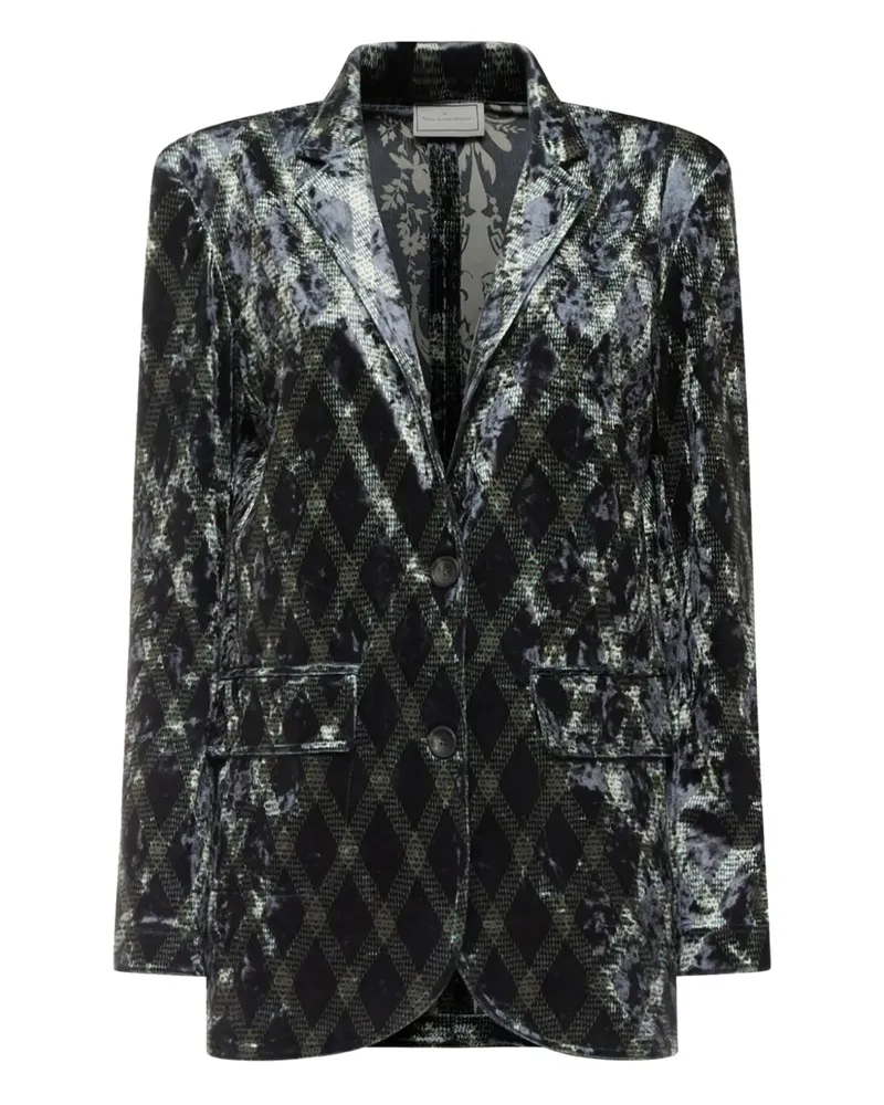 Pierre-Louis Mascia diamond-pattern velvet blazer - Schwarz Schwarz
