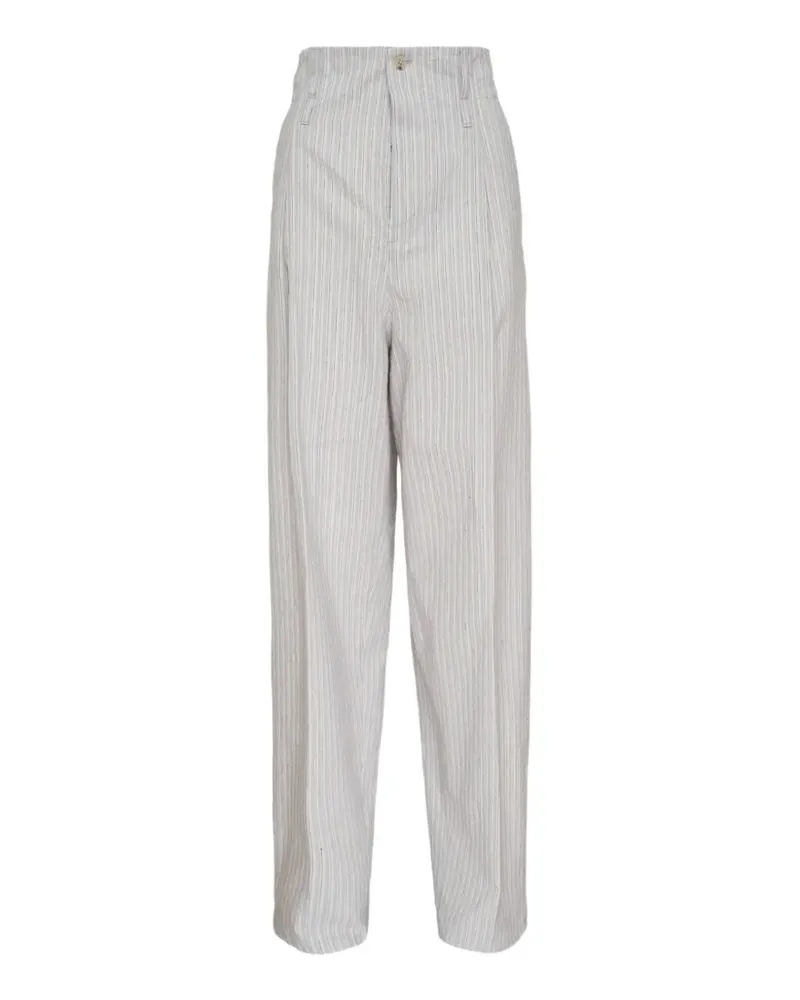 N° 21 striped wide-leg trousers - Nude Nude