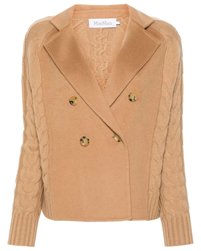 Max Mara Micio Cardigan mit Zopfmuster - Nude Nude