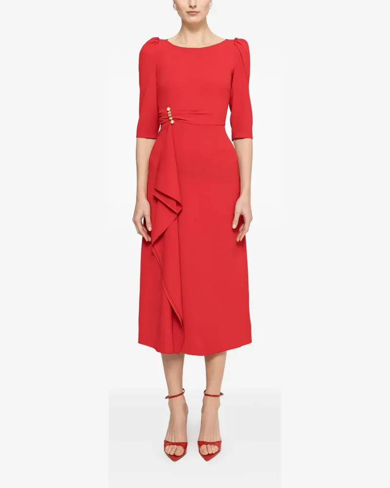 NISSA pearl-detail midi dress - Rot Rot