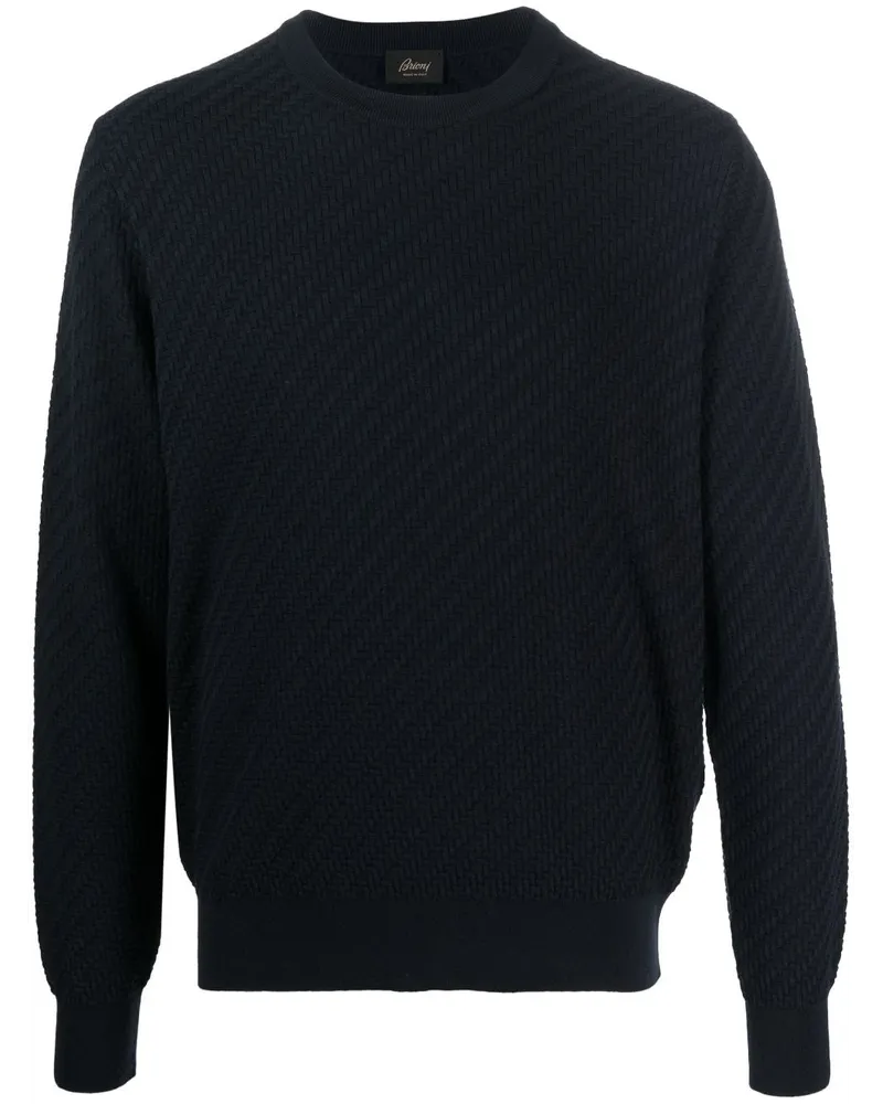 Brioni Pullover mit Rundhalsausschnitt Blau