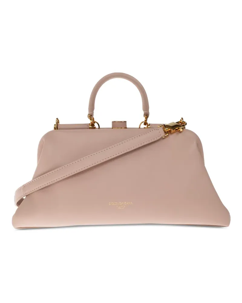 Dolce & Gabbana Mittelgroße Grandma Tote Bag aus Leder - Rosa Rosa