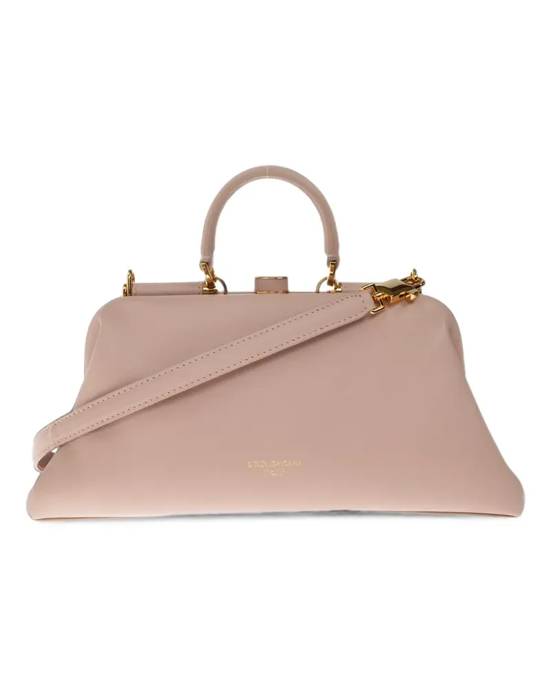 Dolce & Gabbana Mittelgroße Grandma Tote Bag aus Leder - Rosa Rosa