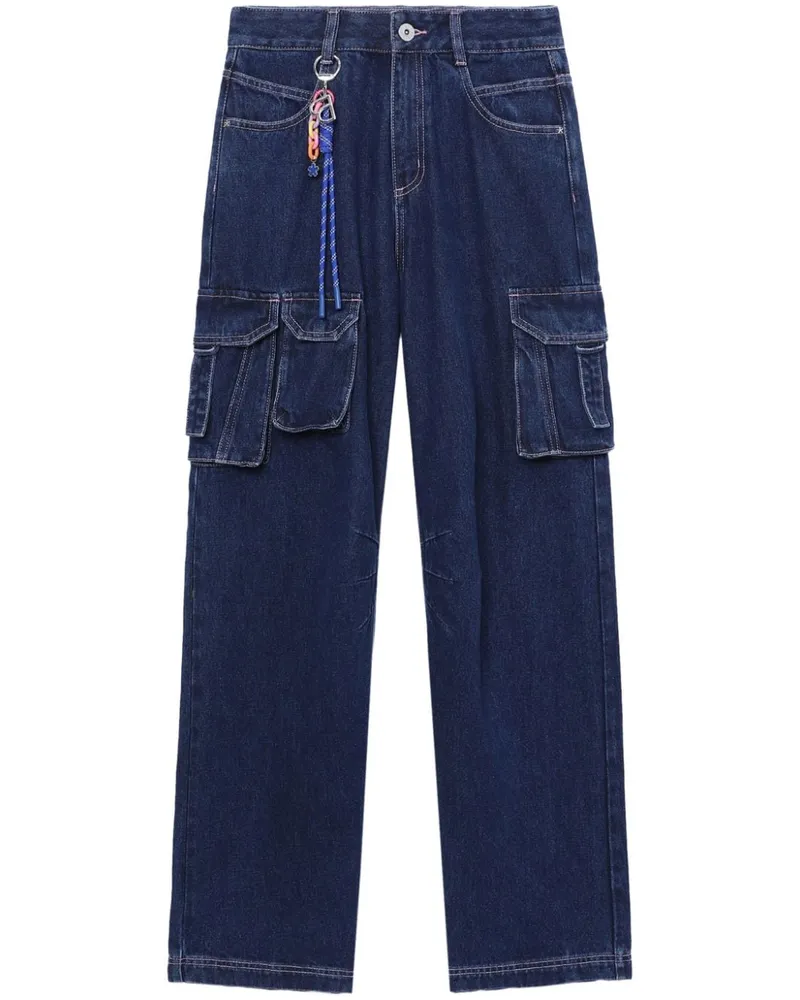 BAPE Straight-Leg-Jeans mit hohem Bund - Blau Blau