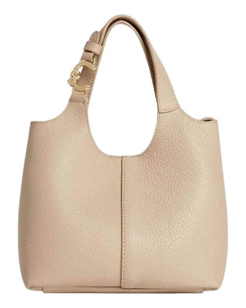 Coccinelle small C-Easy logo-charm tote bag - Nude Nude