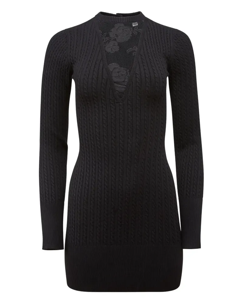 Fleur Du Mal Quinn Kleid mit Zopfmuster - Schwarz Schwarz