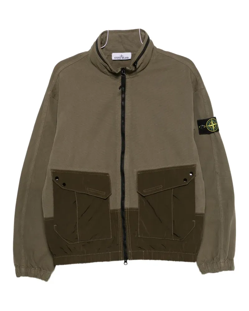 Stone Island logo-patch panelled jacket - Grün Grün