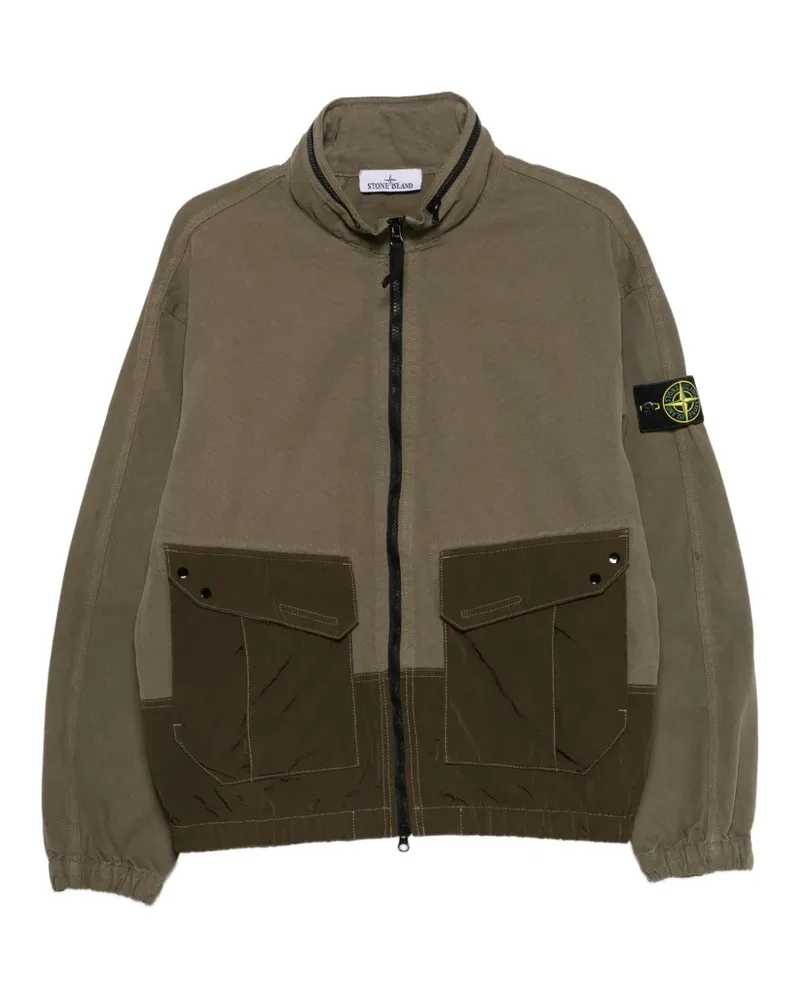 Stone Island logo-patch panelled jacket - Grün Grün