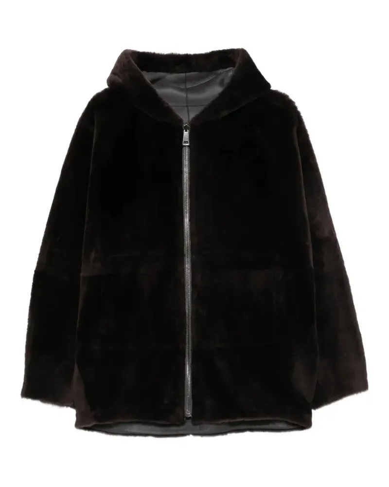Simonetta Ravizza Bart Kapuzenjacke aus Shearling - Braun Braun