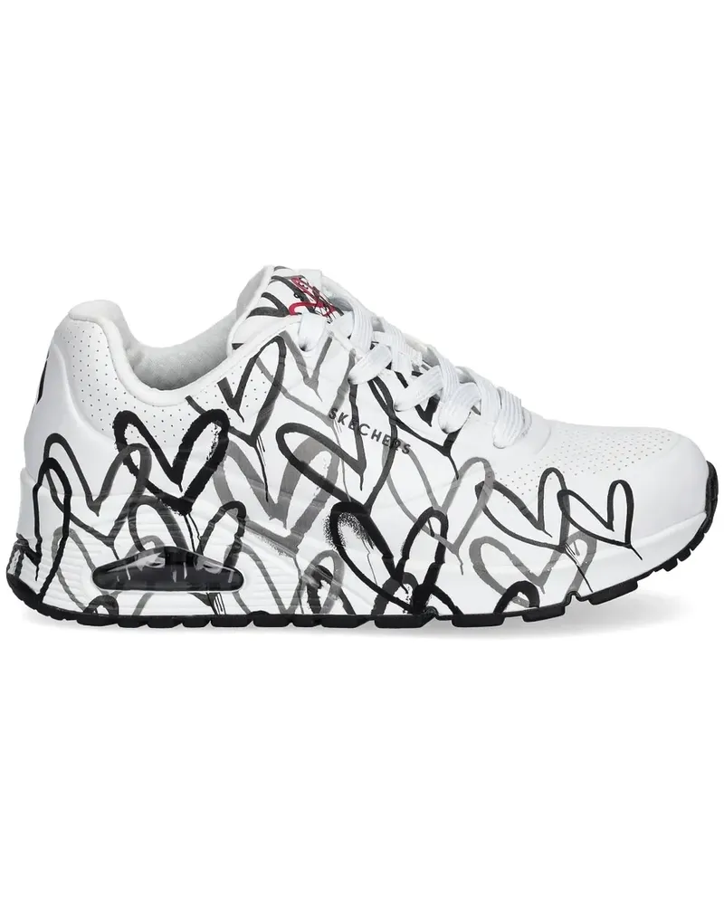 Skechers Sneakers mit Herz-Print - Weiß Weiß