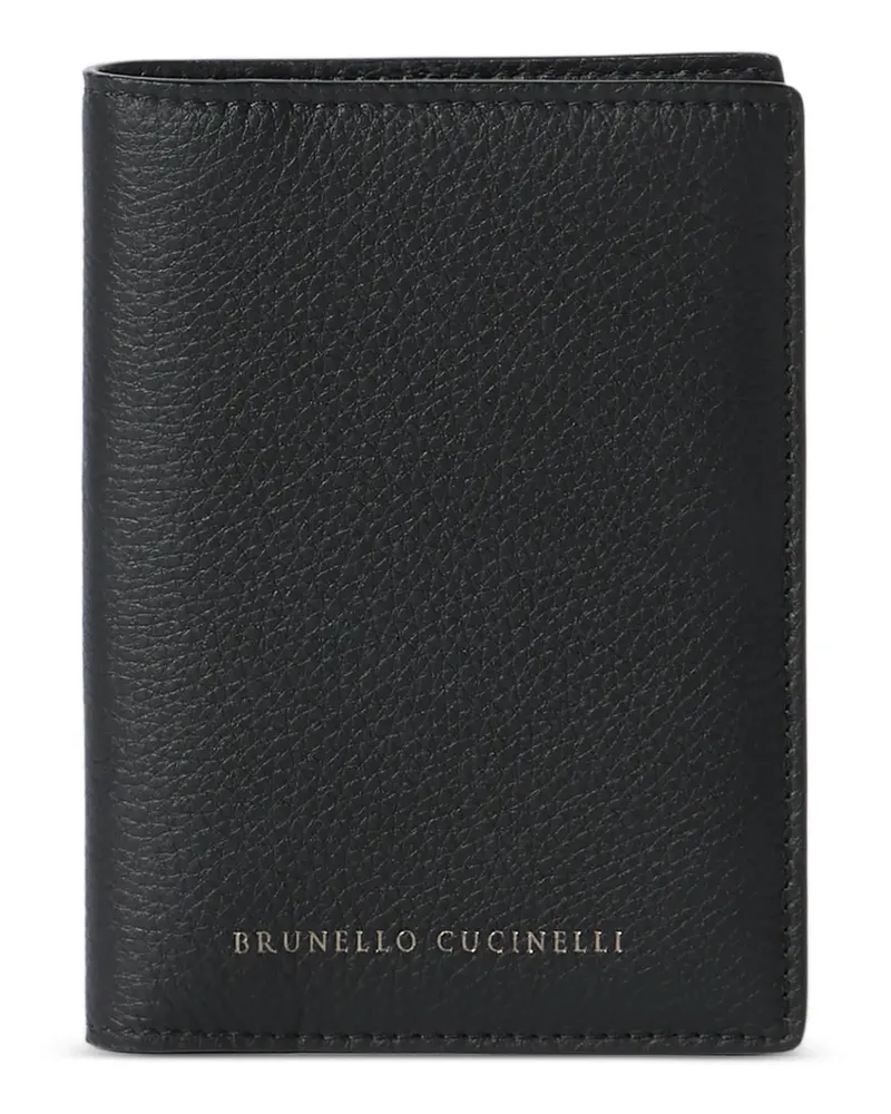 Brunello Cucinelli Pass-Etui aus gekörntem Kalbsleder - Schwarz Schwarz