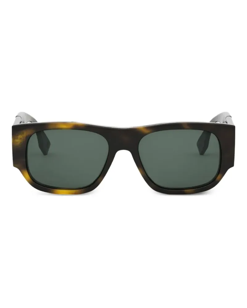 Fendi Sonnenbrille mit eckigem Gestell - Braun Braun