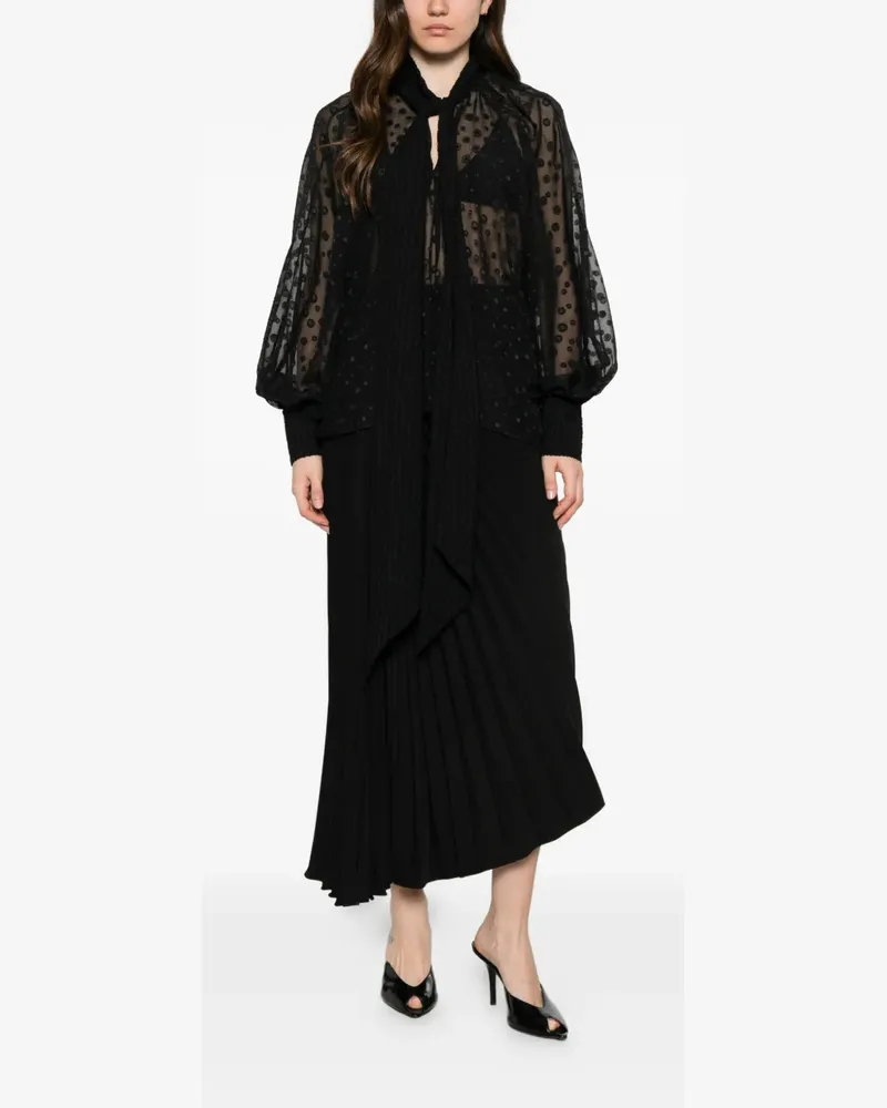 Parlor pleated asymmetric skirt - Schwarz Schwarz