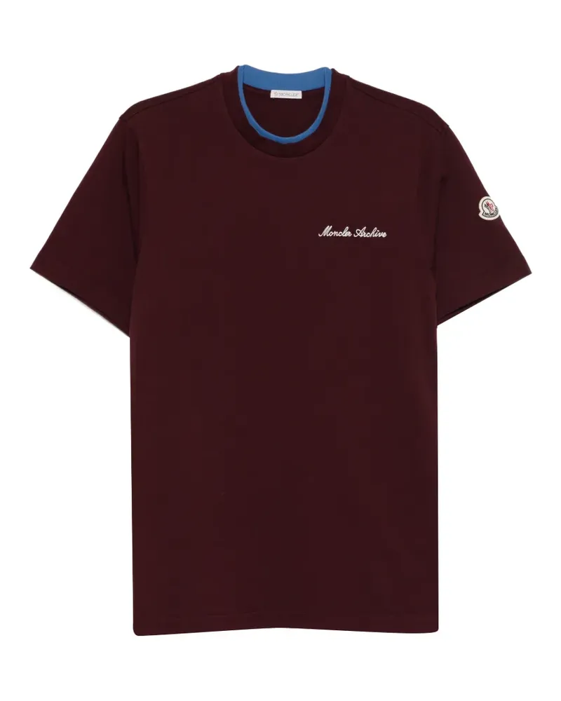 Moncler T-Shirt mit Logo-Stickerei - Violett Violett
