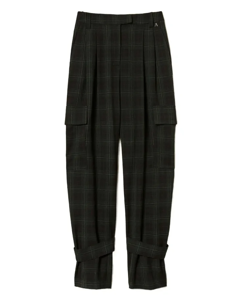 Twin-Set Cargohose mit Schottenkaro - Grün Grün