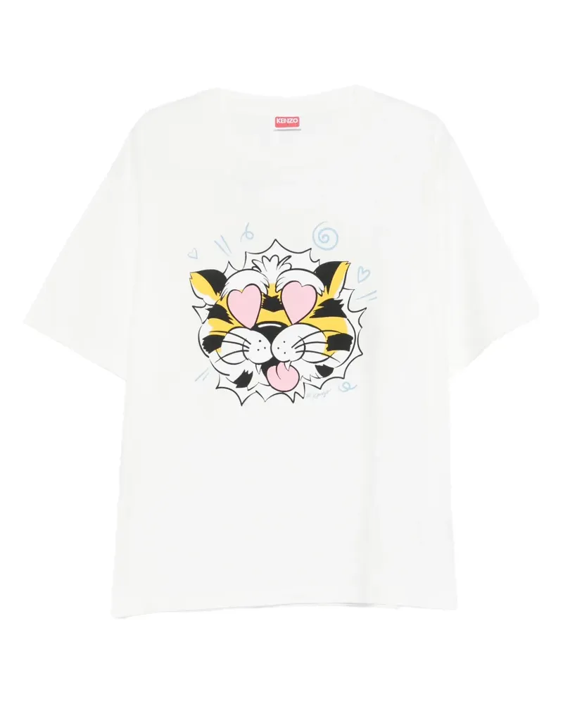 Kenzo T-Shirt mit Tiger-Print - Weiß Weiß
