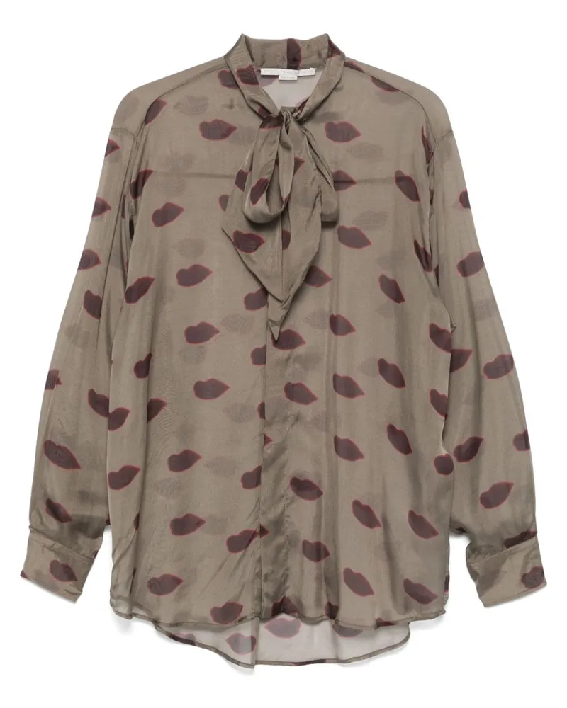 Stella McCartney Hemd mit abstraktem Print - Grün Grün