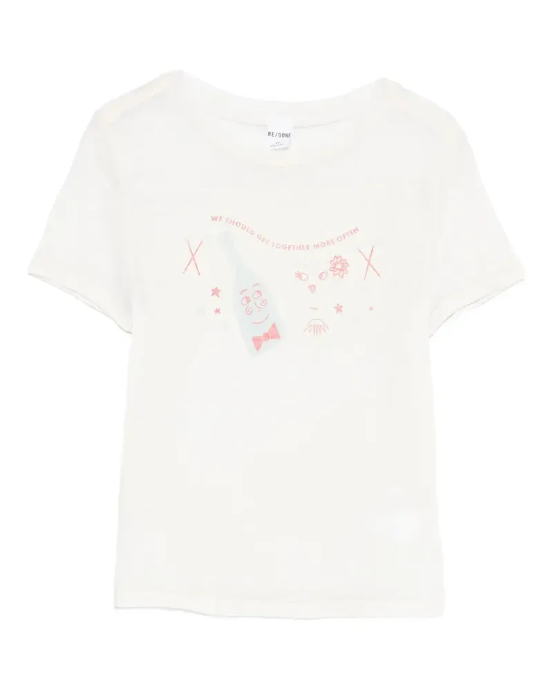 RE/DONE printed T-shirt - Nude Nude