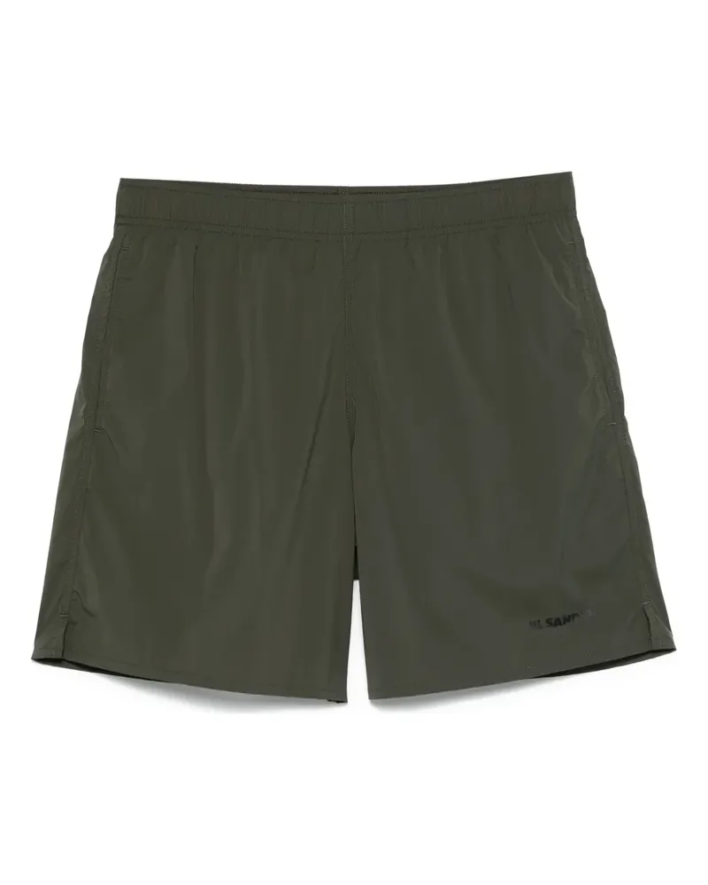 Jil Sander Badeshorts mit Logo-Print - Grün Grün