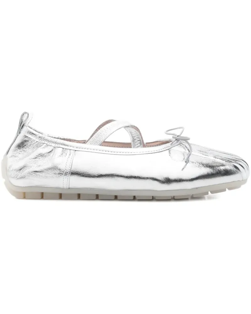 Simone Rocha Ballerinas mit überkreuzten Riemen - Silber Silber