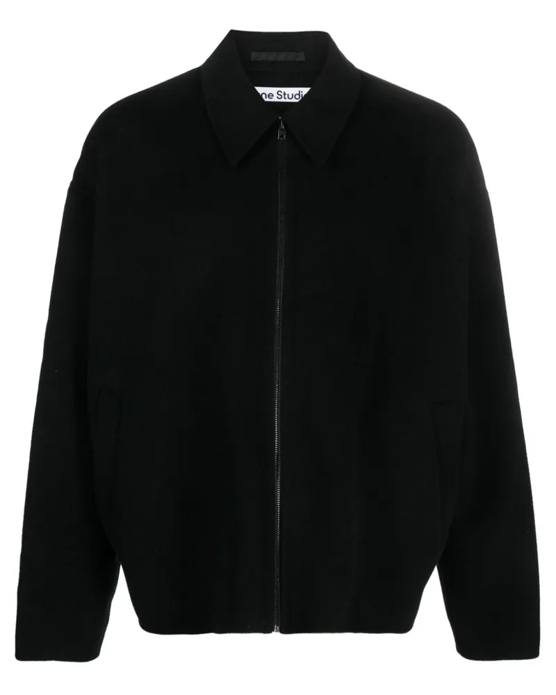 Acne Studios Hemdjacke mit Reißverschluss - Schwarz Schwarz